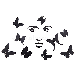 Custom Acrylic Wall Stickers, for Home Living Room Bedroom Decoration, Butterfly, 260x370mm(DIY-WH0249-066)