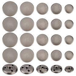 50Pcs 5 Styles 3-Hole Brass Buttons, for Sewing Crafting, Half Round, Gunmetal, 14.5~24.5x9~14mm, Hole: 1.8~2x2~3mm, 10pcs/style(BUTT-OC0001-47B)