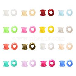 32Pcs 16 Colors Silicone Thin Ear Gauges Flesh Tunnels Plugs, Ring, Mixed Color, 8mm, Hole: 7.4mm, 2pcs/color(FIND-YW0001-16B)