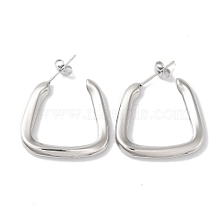 Non-Tarnish Triangle 304 Stainless Steel Stud Earrings for Women, Stainless Steel Color, 28.5x3mm(EJEW-I303-04P)