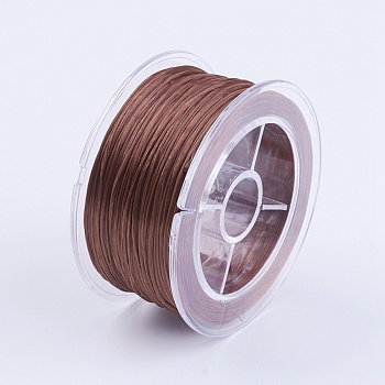 Flat Elastic Crystal String, Elastic Beading Thread, for Stretch Bracelet Making, Saddle Brown, 0.6mm, about 54.68 yards(50m)/roll