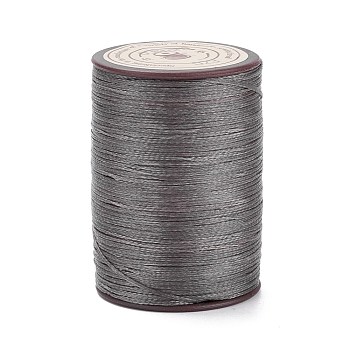 Flat Waxed Polyester Thread String, Micro Macrame Cord, for Leather Sewing Stitching, Gray, 0.8~0.9x0.3mm, about 109.36 Yards(100m)/Roll
