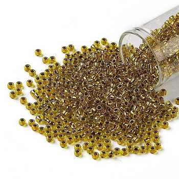 TOHO Round Seed Beads, Japanese Seed Beads, (745) Copper Lined Marigold, 8/0, 3mm, Hole: 1mm, about 10000pcs/pound