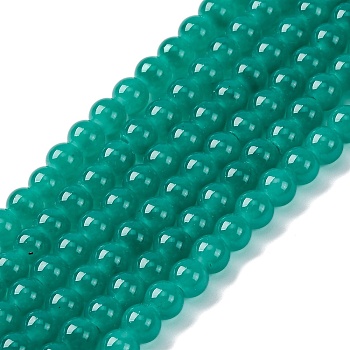 Baking Paint Imitation Jade Glass Round Bead Strands, Light Sea Green, 6mm, Hole: 1.2mm, about 125~128pcs/strand, 29.33''(74.5cm)