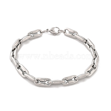 304 Stainless Steel Coffee Bean Chain Bracelets for Women Men(BJEW-F488-27P)-4