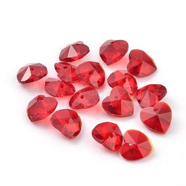 Red Heart Glass Charms