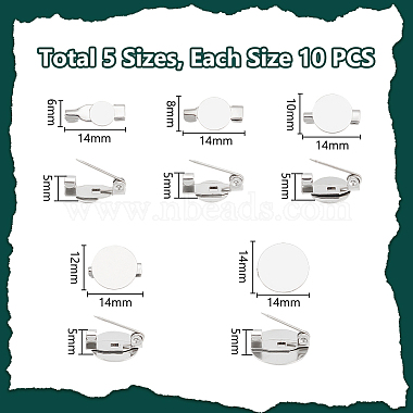 50pcs 5 style 316 paramètres de base de broche en acier inoxydable chirurgical(STAS-UN0053-58)-3