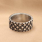 Punk Style 304 Stainless Steel Finger Rings for Men, Star, Antique Silver, US Size 7(17.3mm)(FS-WG83721-01)