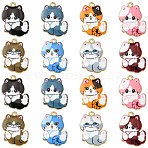 40Pcs 8 Style Alloy Enamel Pendants, Light Gold, Cat Charm, Mixed Color, 22x17x2mm, Hole: 1.6mm(FIND-CJ0001-30)