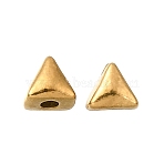 304 Stainless Steel Beads, Triangle, Ion Plating(IP), Real 18K Gold Plated, 3.5x4x3.5mm, Hole: 1mm(STAS-L315-058G)