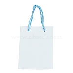 White Paper Gift Tote Bags with Handles, for Wedding Birthday Baby Shower, Recycled Bags, Rectangle, Azure, 12x6x16cm(ABAG-K004-02)
