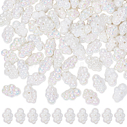 50Pcs UV Plating Iridescent Acrylic Bead, Cloud, Colorful, 16x23x11.5mm, Hole: 2mm(OACR-GO0001-02)