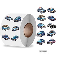 Roll Stickers, 10 Different Designs Decorative Sealing Stickers, Vehicle, Deep Sky Blue, 25x25~35mm, 500pcs/roll(DIY-H173-01F)