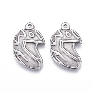304 Stainless Steel Pendants, Helmet, Stainless Steel Color, 18x12x2mm, Hole: 1.2mm(STAS-F249-36P)