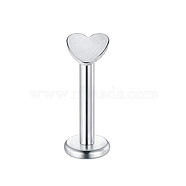 316 Surgical Stainless Steel 17 Gauge Threadless Labrets, Piercing Jewelry for Women Men, Stainless Steel Color, Heart, 8mm, Pin: 1.2mm(WG334A1-03)