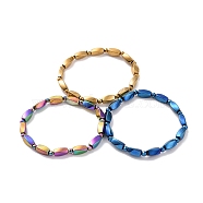 Synthetic Hematite Twist Rectangle Beaded Stretch Bracelet for Men Women, Mixed Color, Inner Diameter: 2-1/8 inch(5.4cm)(G-C006-10)