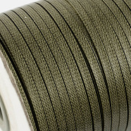 Korean Waxed Polyester Cord, Dark Olive Green, 4x1mm, about 93yards/roll(YC-4MMF-8)