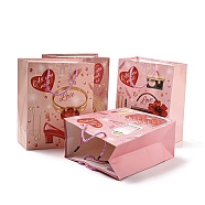 4 Colors Valentine's Day Love Paper Gift Bags, Rectangle Shopping Bags, Wedding Gift Bags with Handles, Mixed Color, Hat, Unfold: 23x18x10.3cm, Fold: 23.3x18x0.4cm(CARB-D014-01B)