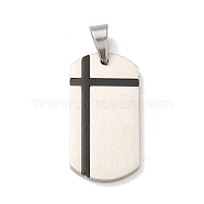 304 Stainless Steel Pendants, Rectangle Charm, Mixed Color, 34.5x17.5x2mm, Hole: 7x5.5mm(STAS-C105-06EBP)