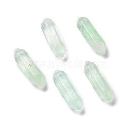 Natural Green Fluorite Beads, No Hole, Faceted, Bullet, 22~23x6x6mm(G-K330-59)