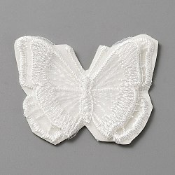 Computerized Embroidery Lace Self Adhesive/Sew on Patches, Costume Accessories, Appliques, Butterfly Pattern, 41.5x50.5x1.5mm(DIY-WH0410-49C)