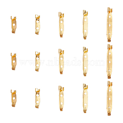 50Pcs 5 Styles Alloy Brooch Findings, Back Bar Pins, Golden, 15~35x5x4.5~6mm, Hole: 1.5~2.5mm, 10Pcs/style(PALLOY-CJ0002-75)