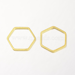 Brass Linking Rings, Hexagon, Rack Plating, Golden, 20x18x1mm(KK-K136-03G)