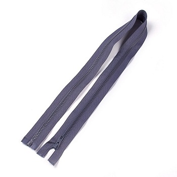Garment Accessories, Nylon and Resin Zipper, with Alloy Zipper Puller, Zip-fastener Components, Slate Gray, 77.5x3.3cm