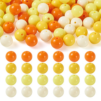 Opaque Acrylic Beads, Round, Yellow, 11.5~12mm, Hole: 1.8mm