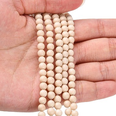 Natural Fossil Beads Strands(G-E110-4mm-2)-5