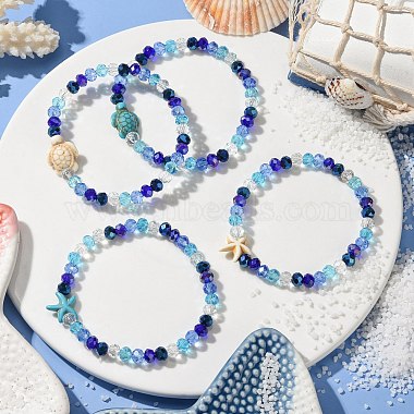 Electroplated Glass Beaded Stretch Bracelets(BJEW-JB10900)-2