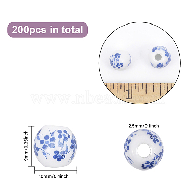 Chgcraft 200 Uds. Cuentas de porcelana hechas a mano(PORC-CA0001-14)-2