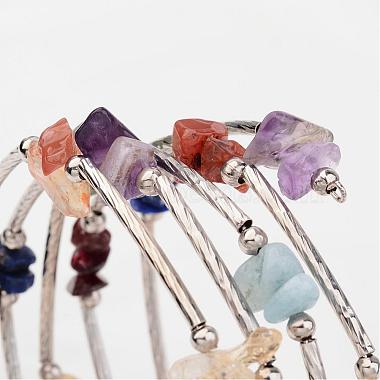 Quatre boucles de pierres précieuses naturelles bracelets d'emballage perles(BJEW-JB02332-02)-2
