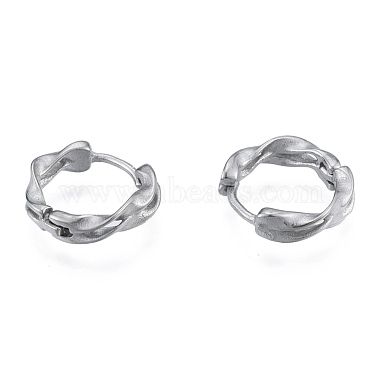 Non-Tarnish 316 Surgical Stainless Steel Twist Hoop Earrings for Men Women(EJEW-N052-09)-2