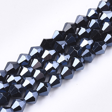 6mm Black Bicone Glass Beads