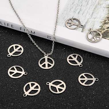 Peace Sign 201 Stainless Steel Pendants(STAS-R071-20)-4