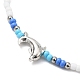 Bracelet de cheville extensible en perles de dauphin et de graines en alliage de style tibétain pour femmes(AJEW-AN00558)-2