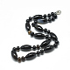 Natural Black Agate Beaded Necklaces(NJEW-S388-02)-1