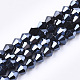 Chapelets de perles en verre galvanoplastique(X-EGLA-Q118-6mm-A03)-1