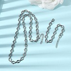 304 Stainless Steel Link Chain Bracelet & Necklace Jewelry Sets, with Lobster Claw Clasps, Stainless Steel Color, 560mm(SJEW-L199-20P)