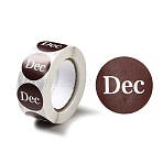Paper Sticker Rolls, Round Dot Decals for DIY Scrapbooking, Craft, Coconut Brown, 25mm, about 500pcs/roll(STIC-E002-01L)