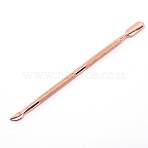 Double Head Stainless Steel Cuticle Pusher, Hard Skin Remover Rod, UV Gel Polish Soak Off Remover Rod, Rose Gold, 130x8.5x4.5mm(MRMJ-WH00162-41)