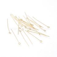 304 Stainless Steel Eye Pins, Golden, 35x3mm, Hole: 1.8mm, Pin: 0.7mm(X-STAS-G205-02B-G)