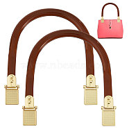 Plastic Bag Handles, with Alloy Suspension Clasps, Arch, Coconut Brown, 14.7x12x1cm(FIND-WH0137-89)