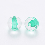 Transparent Acrylic Beads, Round, Faceted, Turquoise, 6x5.5mm, Hole: 1.4mm, about 4160pcs/500g(TACR-S154-11A-68)