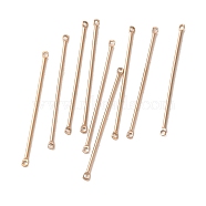 Ion Plating(IP) 304 Stainless Steel Connector Charms, Bar Links, Rose Gold, 35x2x1mm, Hole: 1mm(STAS-Q323-04G-RG)