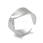 Stainless Steel V Shaped Cuff Rings, Open Rings for Women, Stainless Steel Color, 8.5mm, Adjustable(RJEW-L114-01P)
