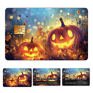 Plastic Waterproof Card Stickers, Self-adhesion Card Skin for Bank Card Decor, Rectangle, Pumpkin, 140x190mm(STIC-WH0032-060)