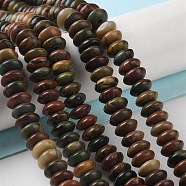 Natural Polychrome Jasper/Picasso Stone/Picasso Jasper Beads Strands, Saucer Beads, Rondelle, 6~6.5x3mm, Hole: 1mm, about 118~119pcs/strand, 15.35''(39cm)(G-Z030-A19-01)