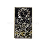 The Moon Tarot Card Enamel Pin, Electrophoresis Black Brass Brooch for Backpack Clothes, Black, 30x17.5x2mm, Pin: 1.3mm.(JEWB-D012-12)